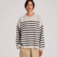 Maglione oversize a righe in lana d’agnello biologica