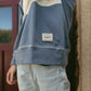 Felpa girocollo old school bicolor blu e beige