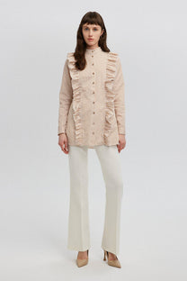 Camicia a righe con balze