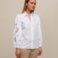 Blusa in cotone con maniche ricamate