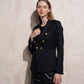 Blazer doppiopetto nero con bottoni dorati