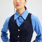 Gilet gessato con bottoni