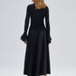 Blusa in maglia con maniche a balze in chiffon