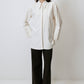 Camicia a righe crema con polsini maxi