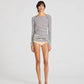 Maglia a righe in lana Amalie con effetto denim reverse