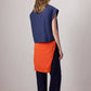 Gilet oversize in misto lino con colletto a contrasto