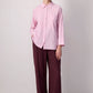 Camicia a righe rosa in cotone dal fit comodo