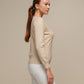 Maglione in maglia con scollo a V da donna in misto viscosa