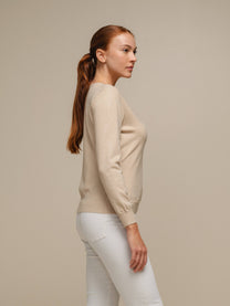 Maglione in maglia con scollo a V da donna in misto viscosa