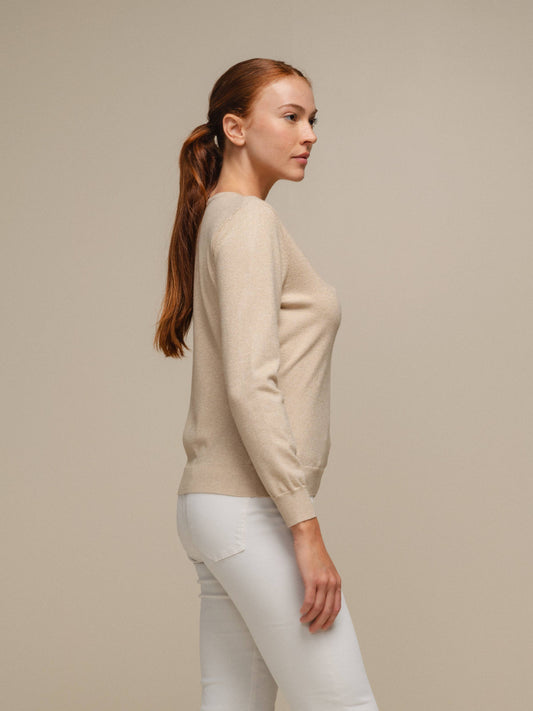 Maglione in maglia con scollo a V da donna in misto viscosa