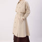 Trench cappotto doppiopetto con colletto dritto e cintura