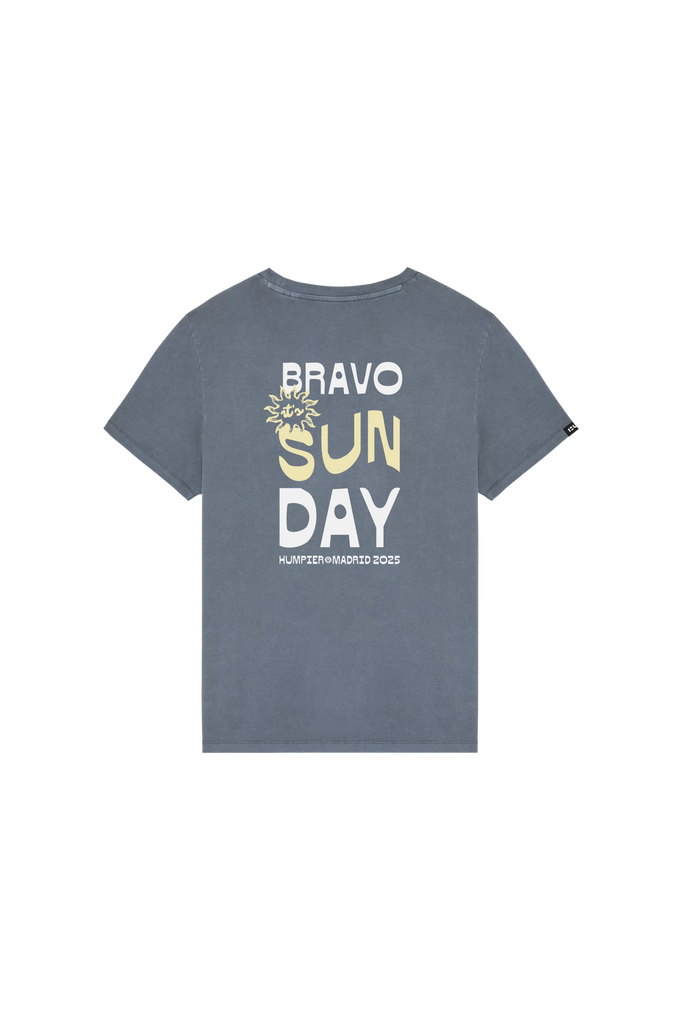 T-shirt Bravo in cotone organico con stampa effetto vintage