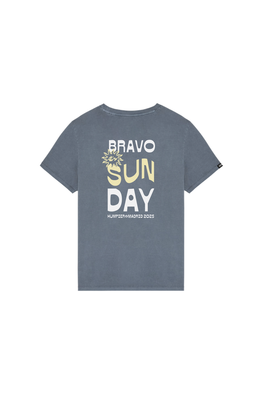 T-shirt Bravo in cotone organico con stampa effetto vintage