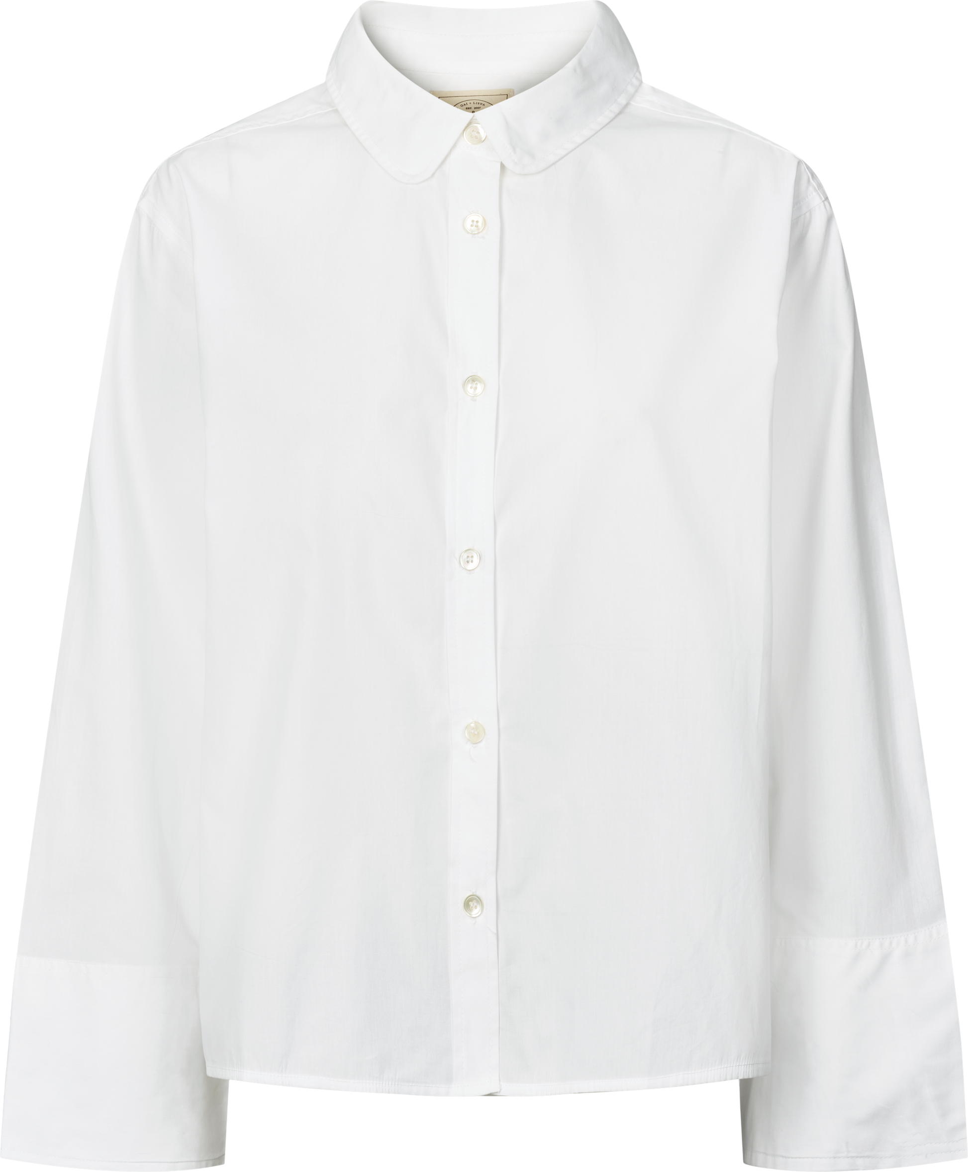 Camicia corta Flora in popeline di cotone biologico bianca