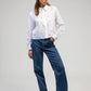 Camicia bianca in voile di cotone traforato