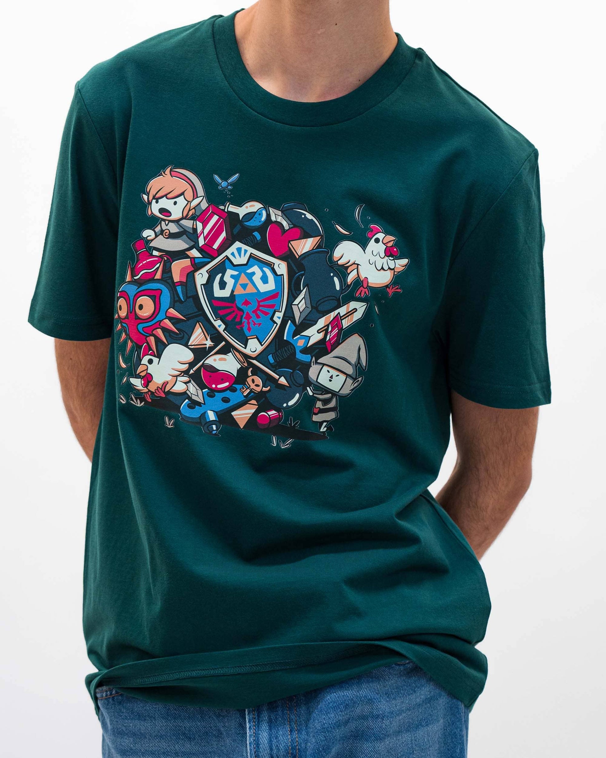 T-shirt Link Katamari con stampa geek