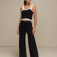 Top in maglia effetto fluffy bicolore