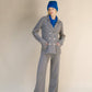 Giacca doppiopetto in maglia misto cashmere