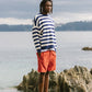 Maglione a righe navy in cotone biologico