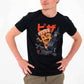 T-shirt unisex nera Pizza Kong con stampa cinematografica