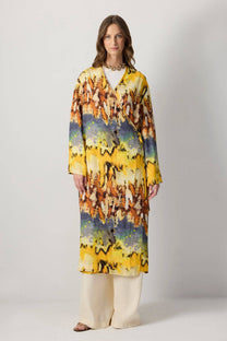Kimono lungo in viscosa tie-dye boho