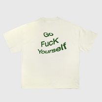 T-shirt oversize unisex GFY Off White in cotone biologico