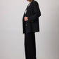 Blazer gessato nero con bottoni metallici