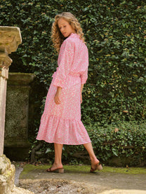 Blusa ricamata con stampa all-over