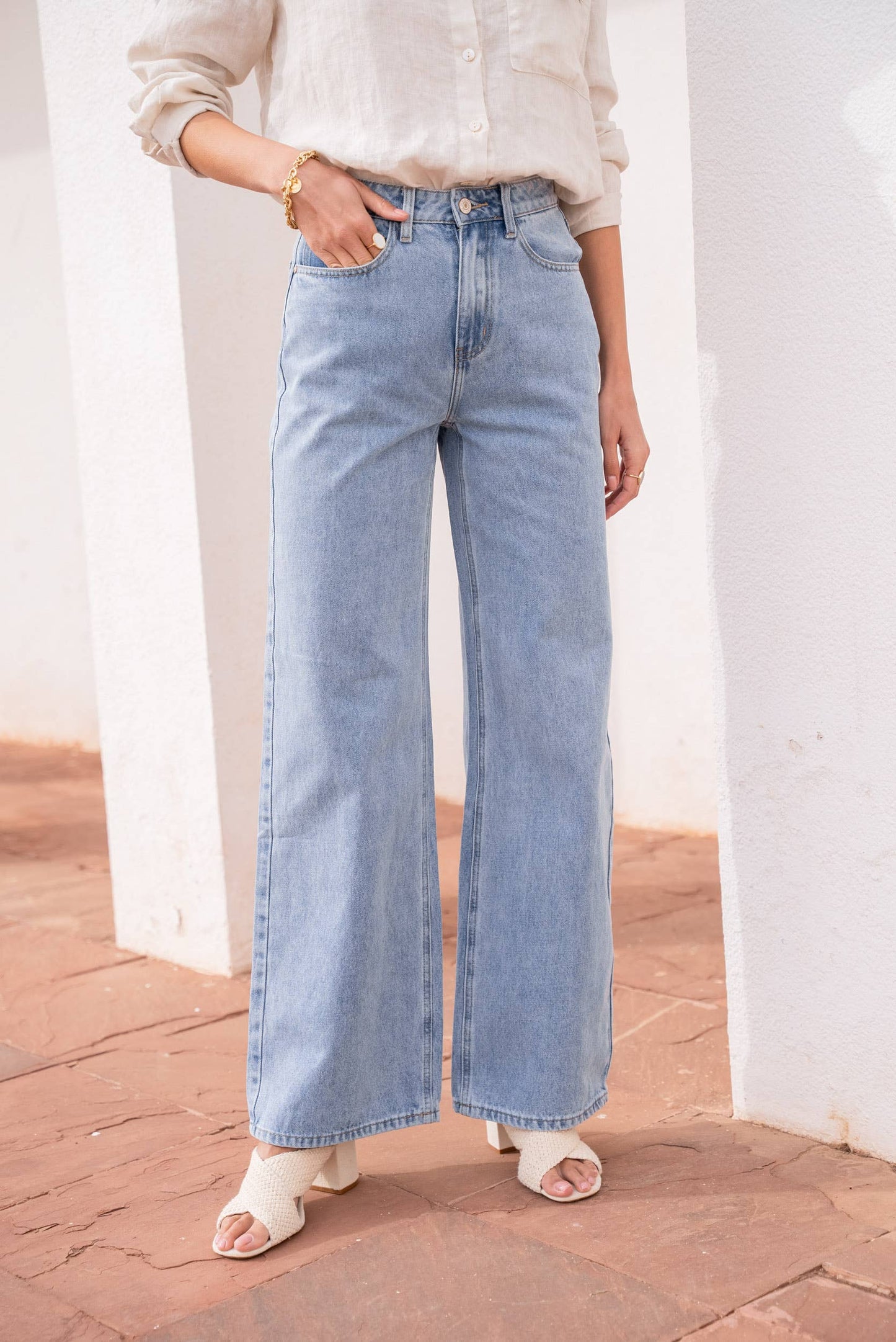 Jeans a Vita Alta Wide Leg Celestin