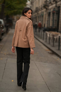 Pantaloni neri in twill di cotone a gamba dritta