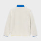 Giacca sherpa unisex con zip bicolore avorio e blu