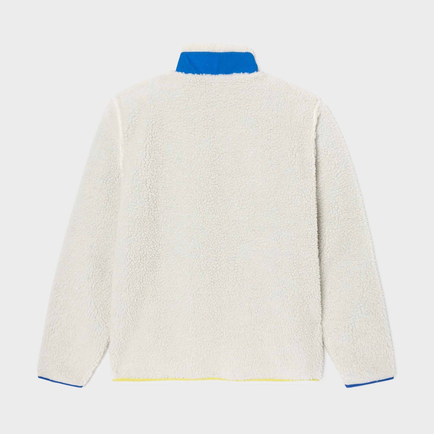 Giacca sherpa unisex con zip bicolore avorio e blu