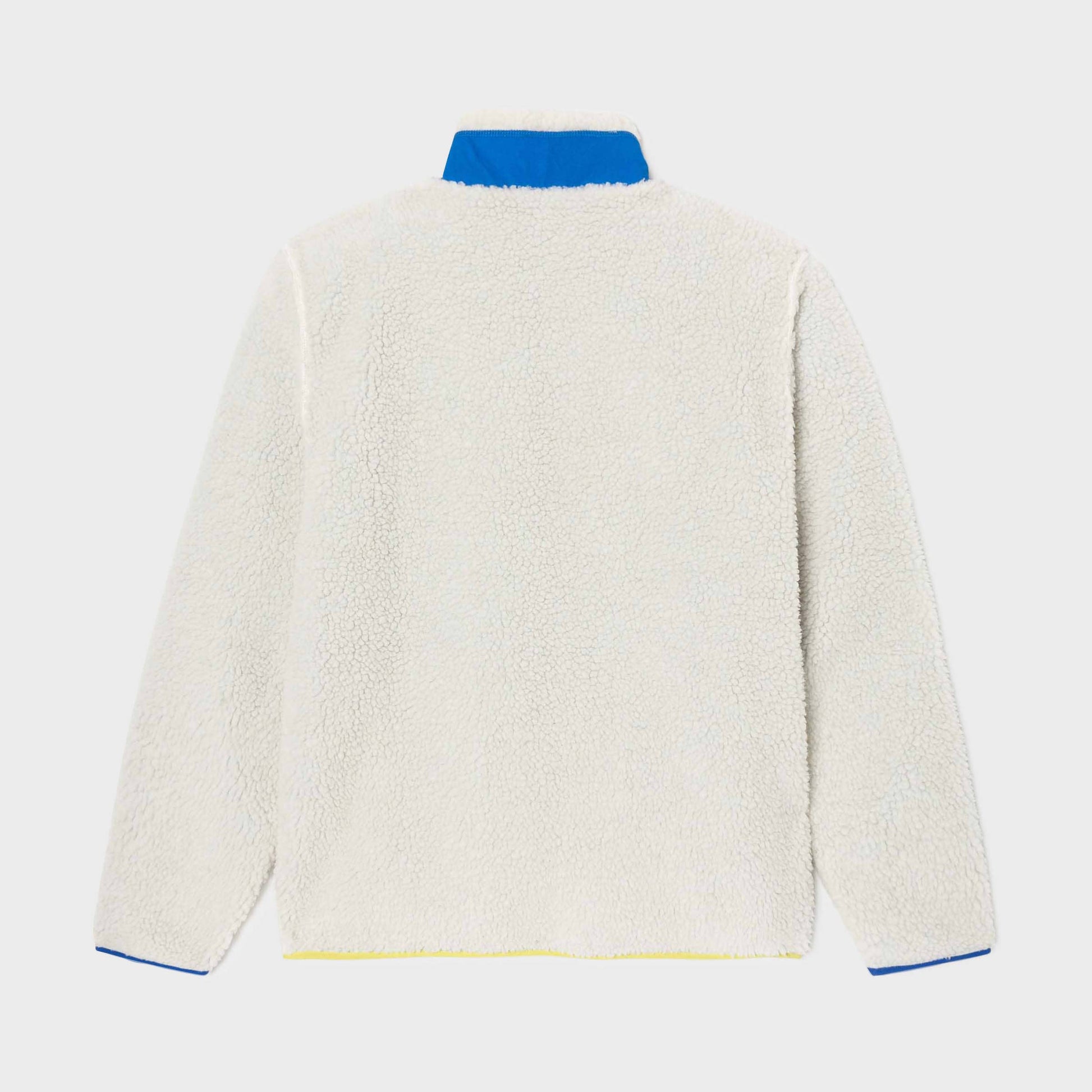 Giacca sherpa unisex con zip bicolore avorio e blu