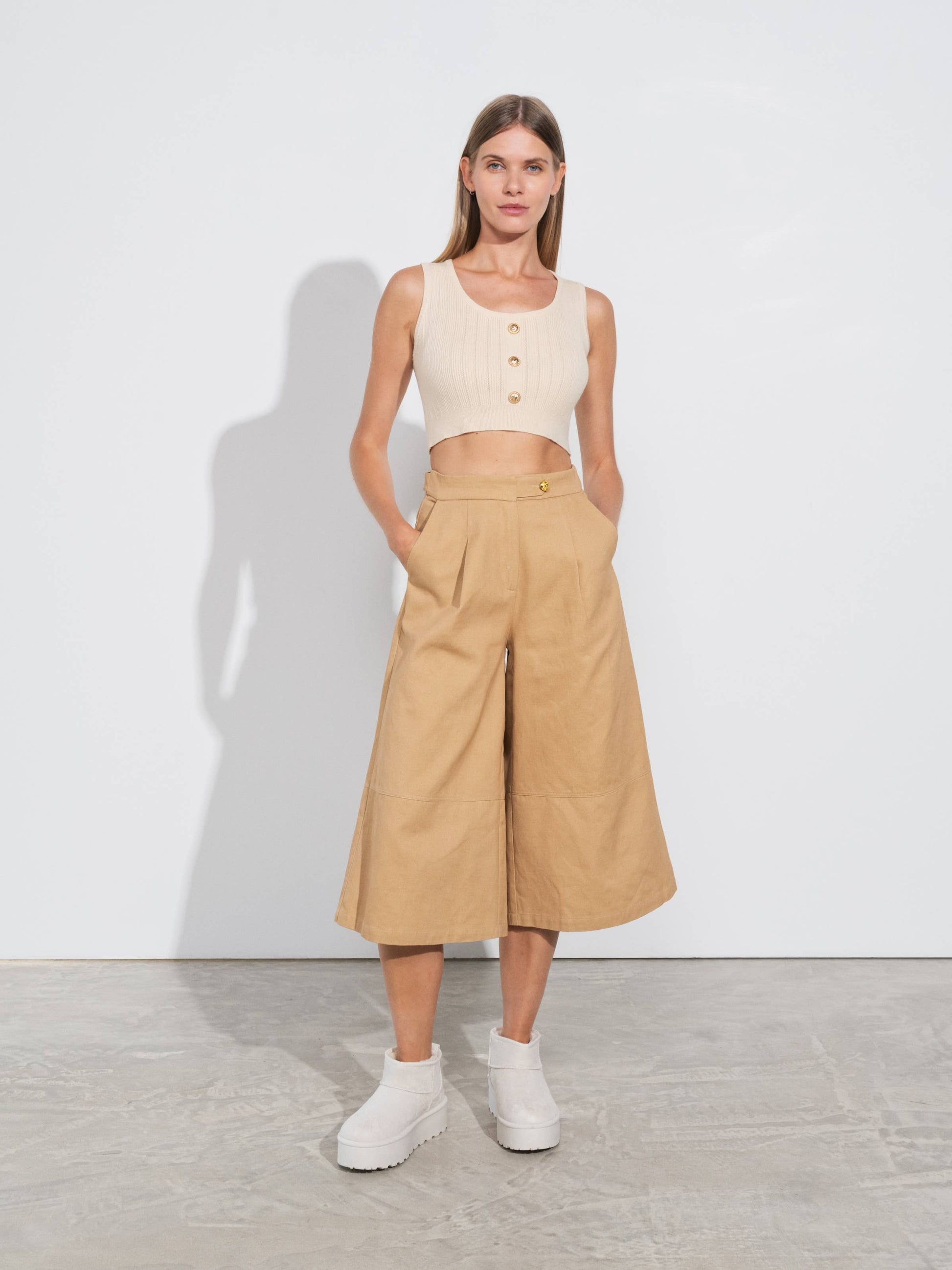 Pantaloni culotte in cotone 100%