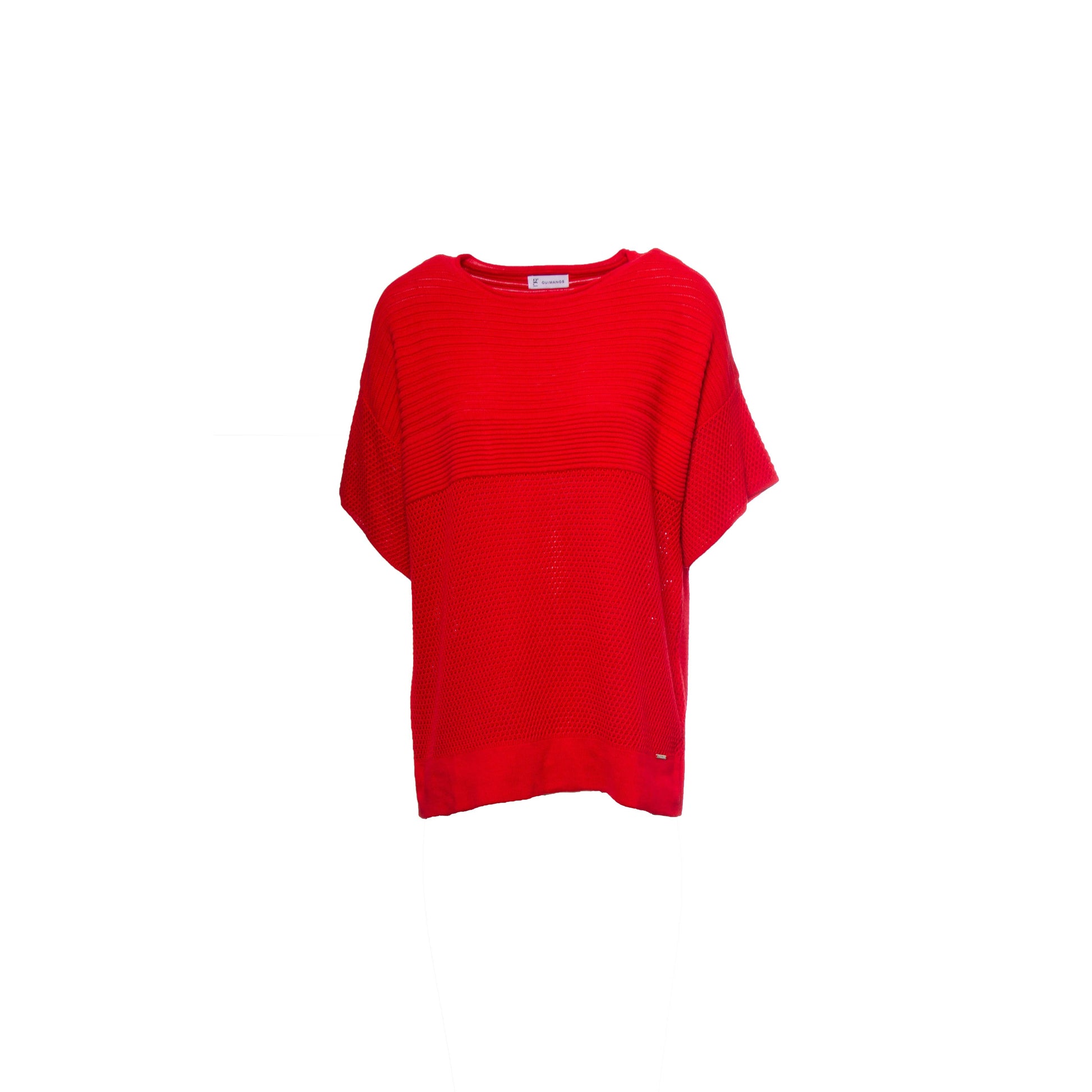 Maglia traforata in cotone a manica corta