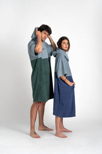 Poncho surf in cotone biologico Sunset Verde