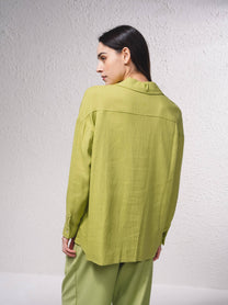 Tunica in misto lino con tasche