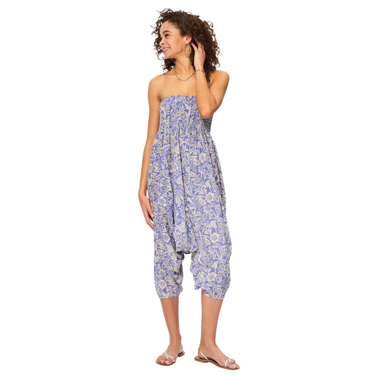 Pantaloni harem estivi in cotone fantasia floreale