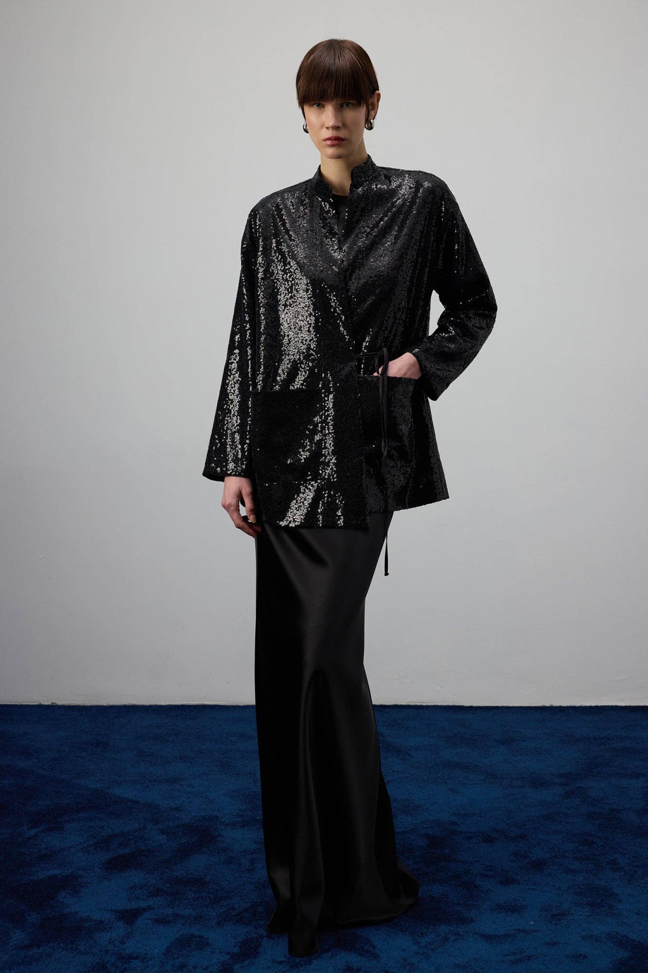 Kimono di paillettes nero