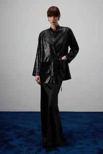Kimono di paillettes nero
