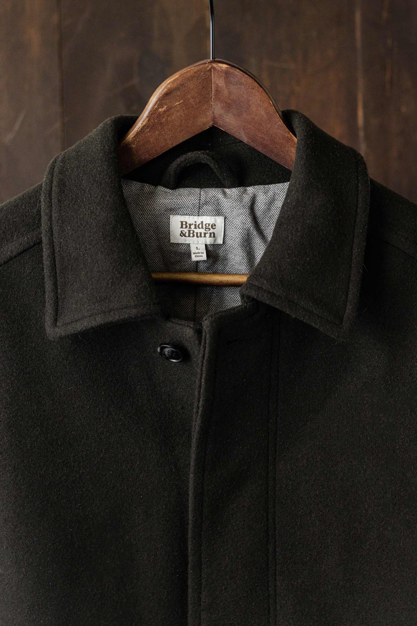Cappotto corto Clive in lana verde salvia scuro