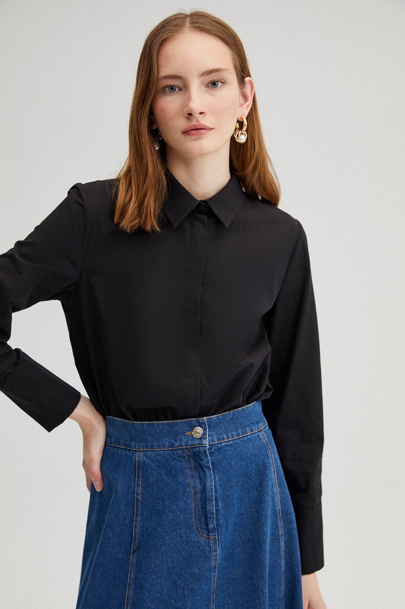 Body camicia nero con antiscivolo