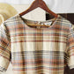 Abito midi Perry a quadri color latte