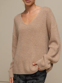 Maglione in maglia con scollo a V