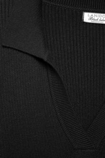 Maglione in maglia rasata con collo polo