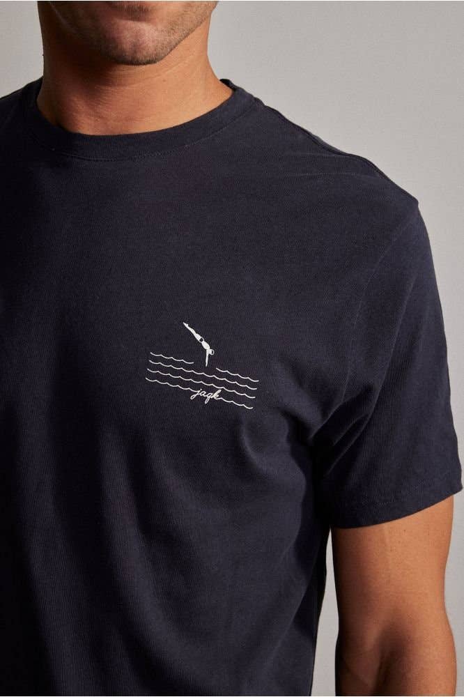 T-shirt Neptune Diver in cotone e lino