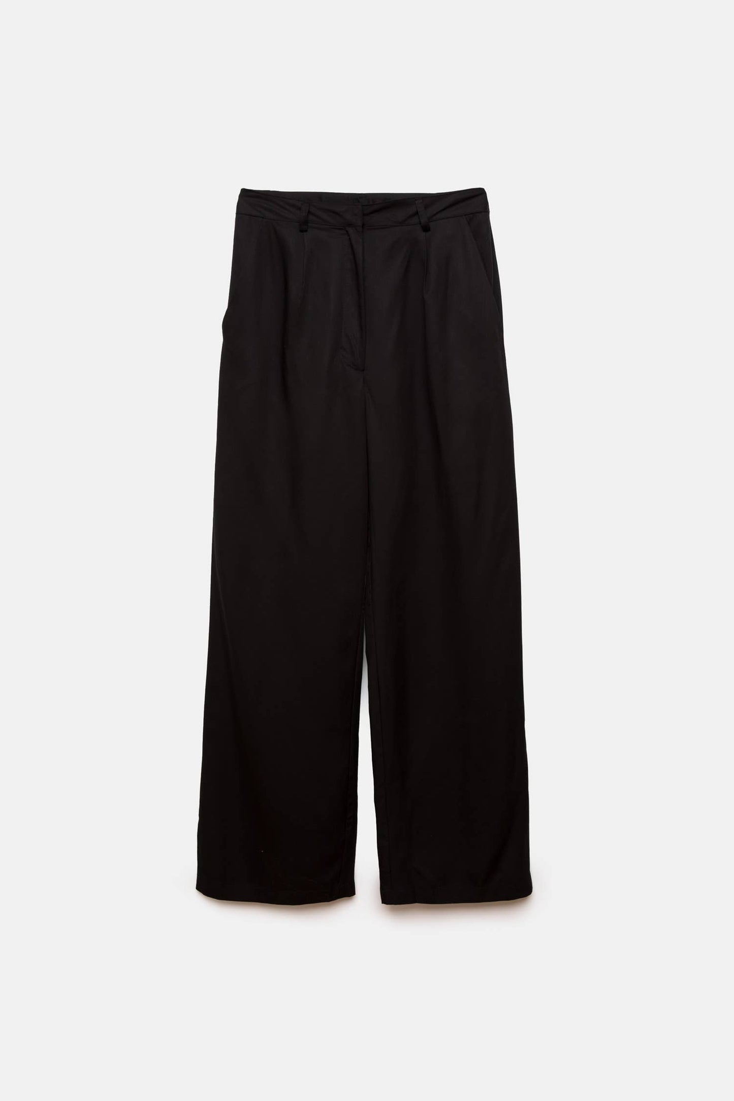 Pantaloni a pieghe dritti in lyocell