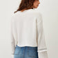 Maglia in cotone con maniche a campana e frange