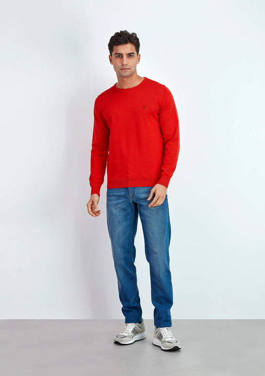 Maglione girocollo in cotone da uomo