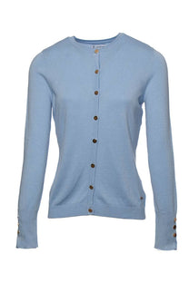 Cardigan girocollo in viscosa con bottoni